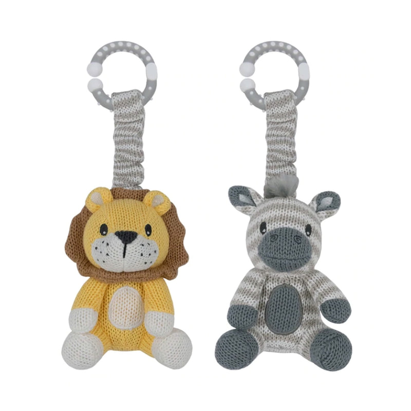 Stroller Toy Two Pack - Zebra & Lion