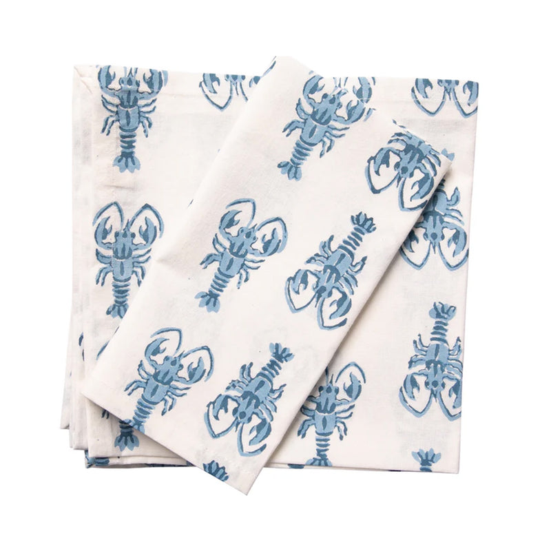 Napkin Set 4 Lobster - Blue