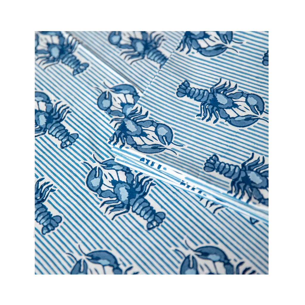 Napkin Set 4 Lobster Stripe - Blue