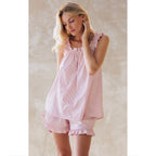 Lounge Set Stella - Pink Pinstripe