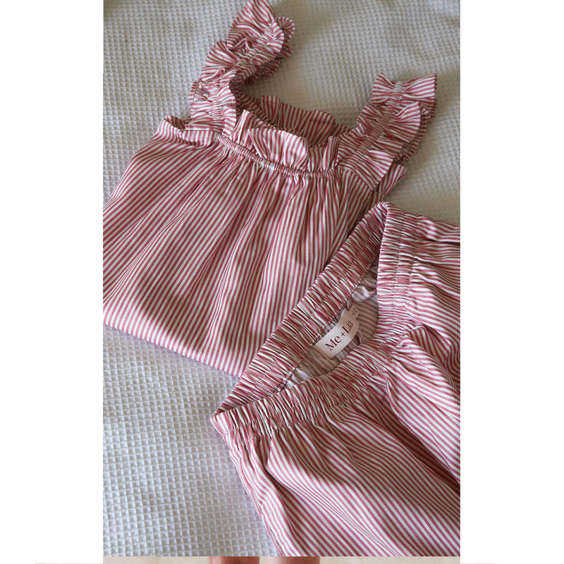 Lounge Set Stella - Pink Pinstripe