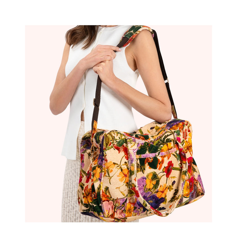 Bag Velvet Weekend - Cream Posy