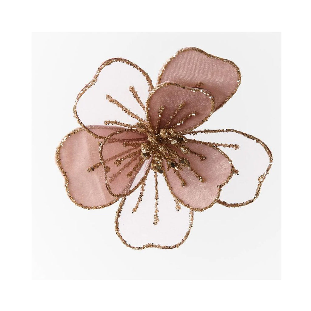 Magnolia Velvet Clip - Rose Gold