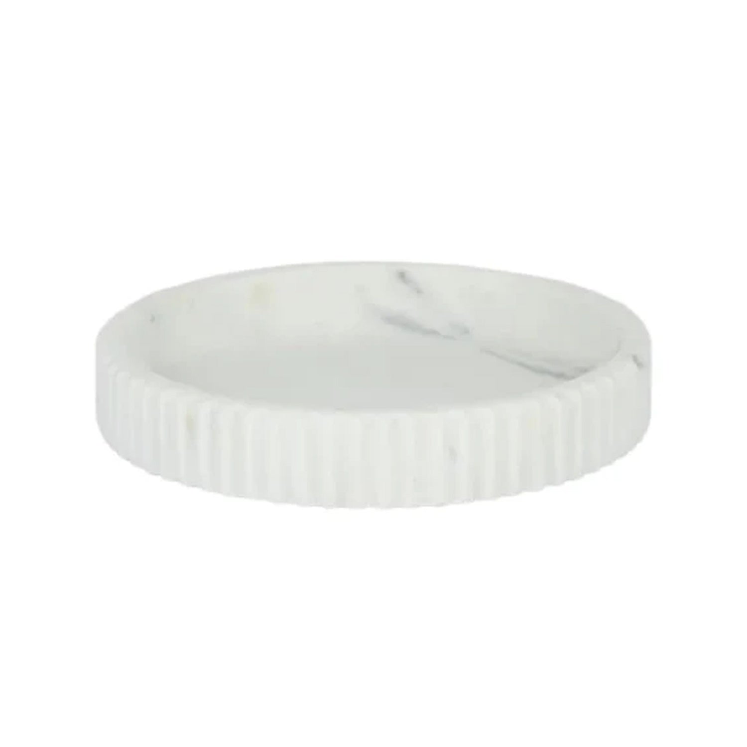Tray Mara Marble Round 26x4cm White