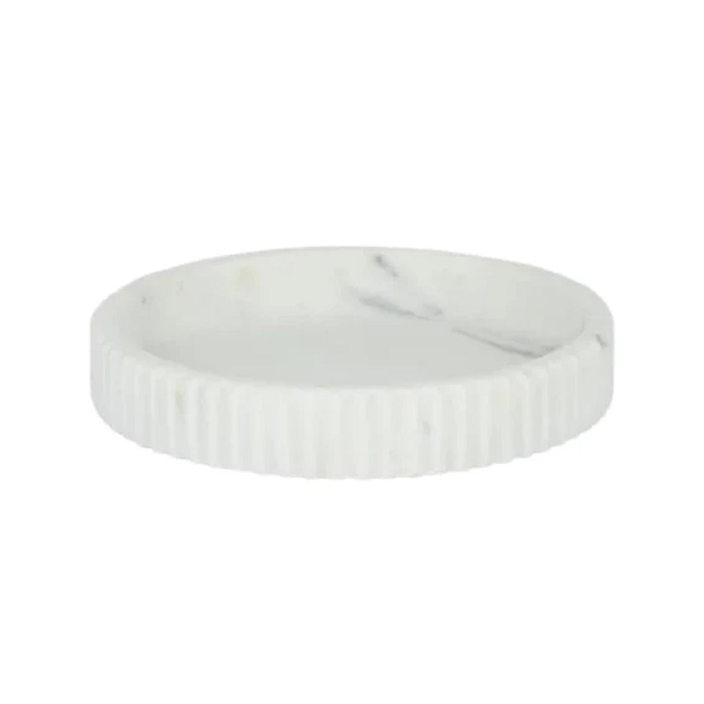 Tray Mara Marble Round 26x4cm White