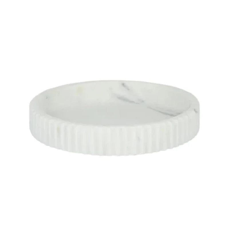 Tray Mara Marble Round 26x4cm White
