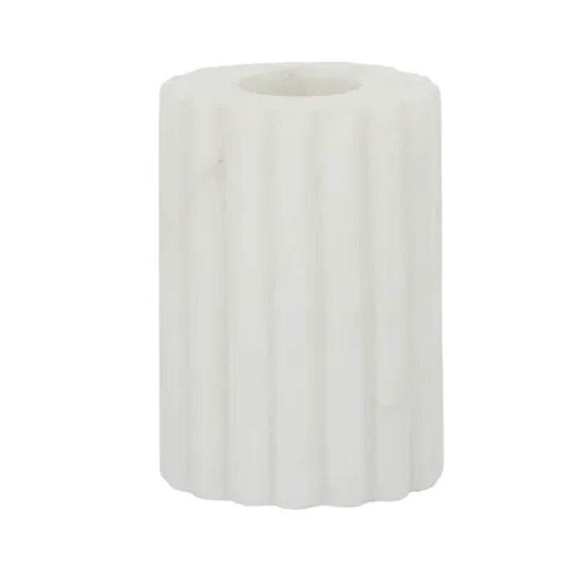 Candleholder Mara Marble 5x7.5cm White