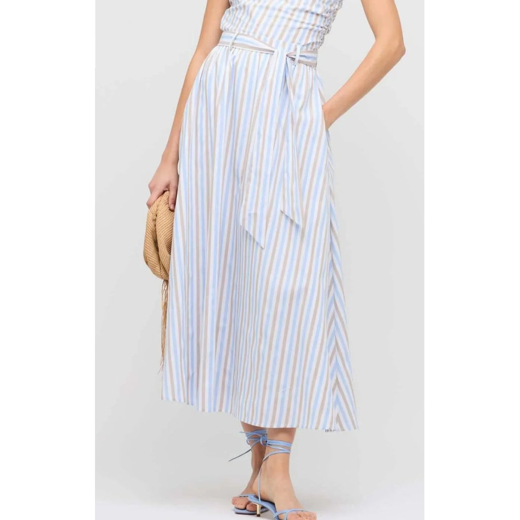 Skirt Marcella Maxi - Blue & Brown Stripe