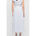 Skirt Marcella Maxi - Blue & Brown Stripe