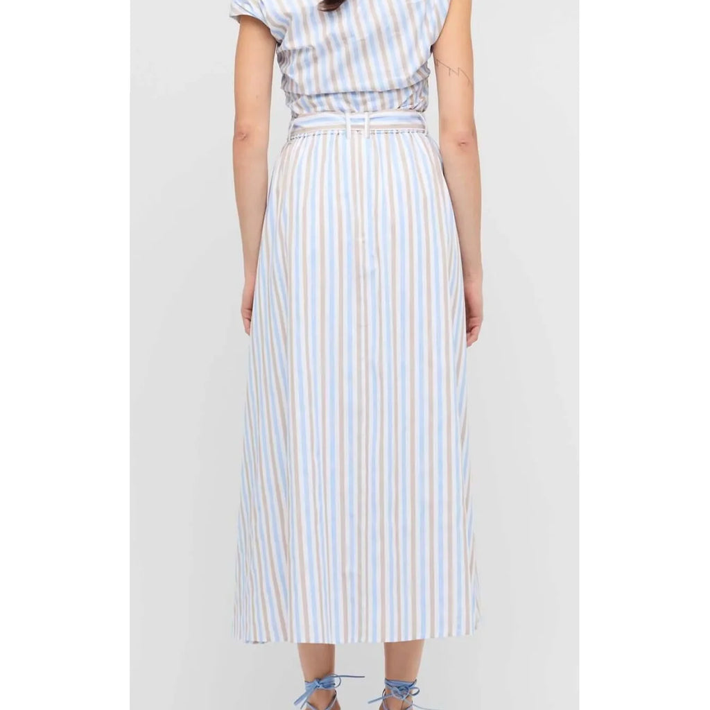 Skirt Marcella Maxi - Blue & Brown Stripe