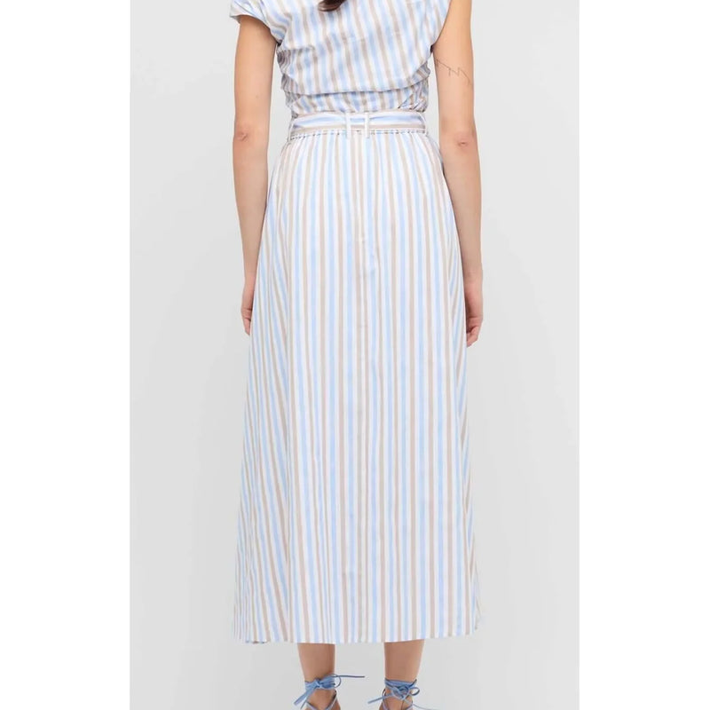 Skirt Marcella Maxi - Blue & Brown Stripe