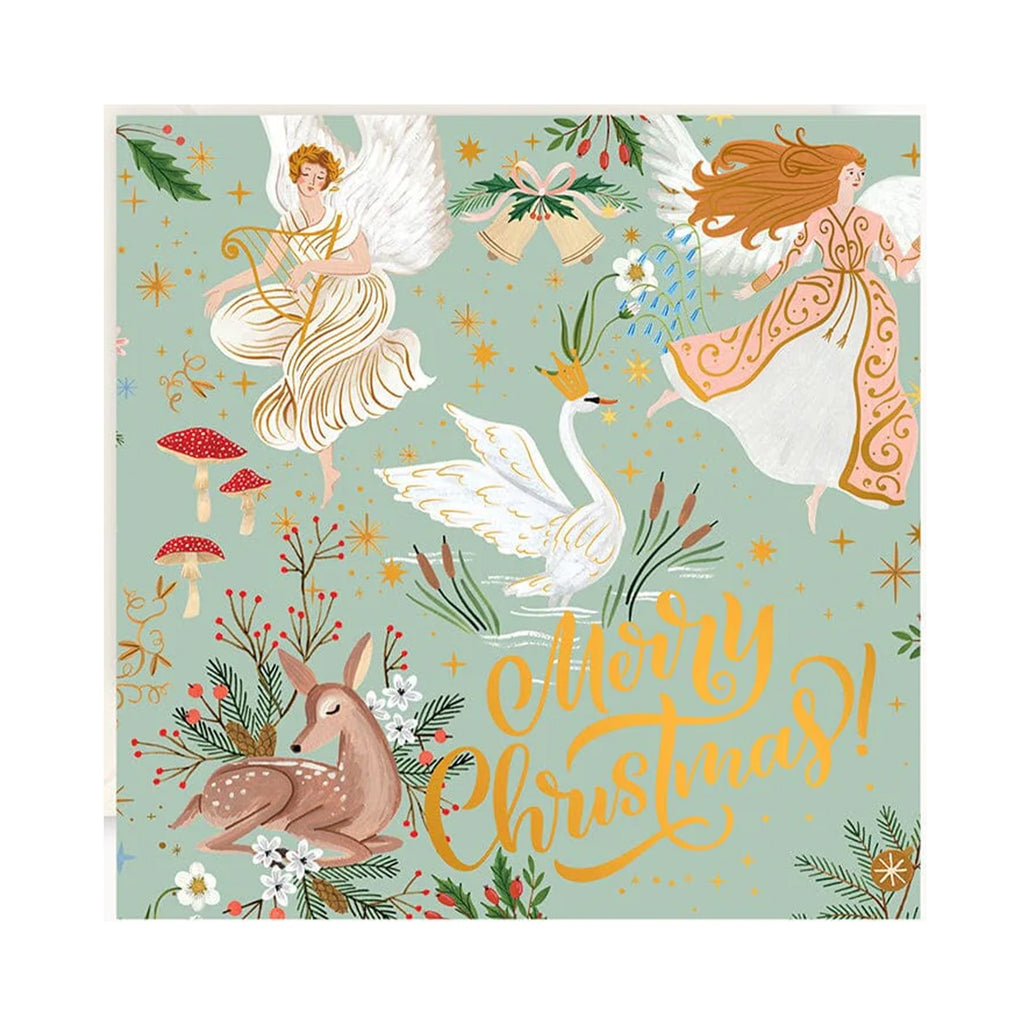 Card Small 'Merry Christmas' Angels