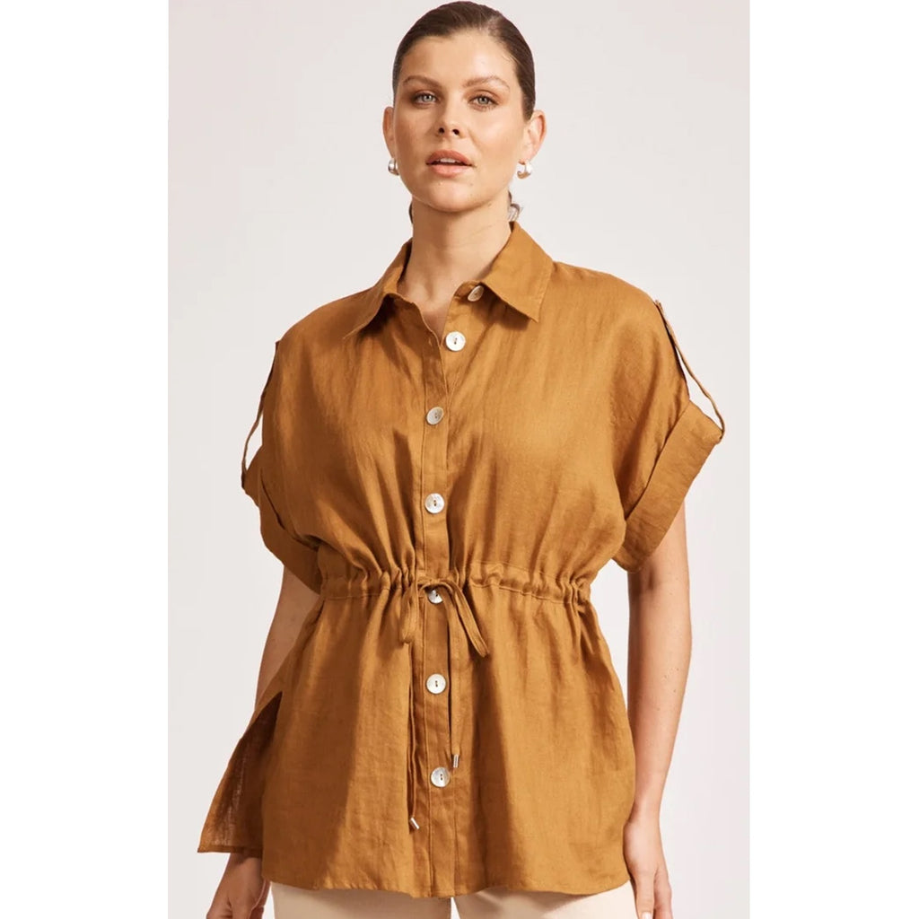 Top Miramar Tie Shirt OS - Caramel