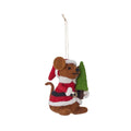 Mouse with Xmas Tree Felt 13cm Red