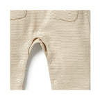 Growsuit Slouch Organic Stripe Rib - Nougat