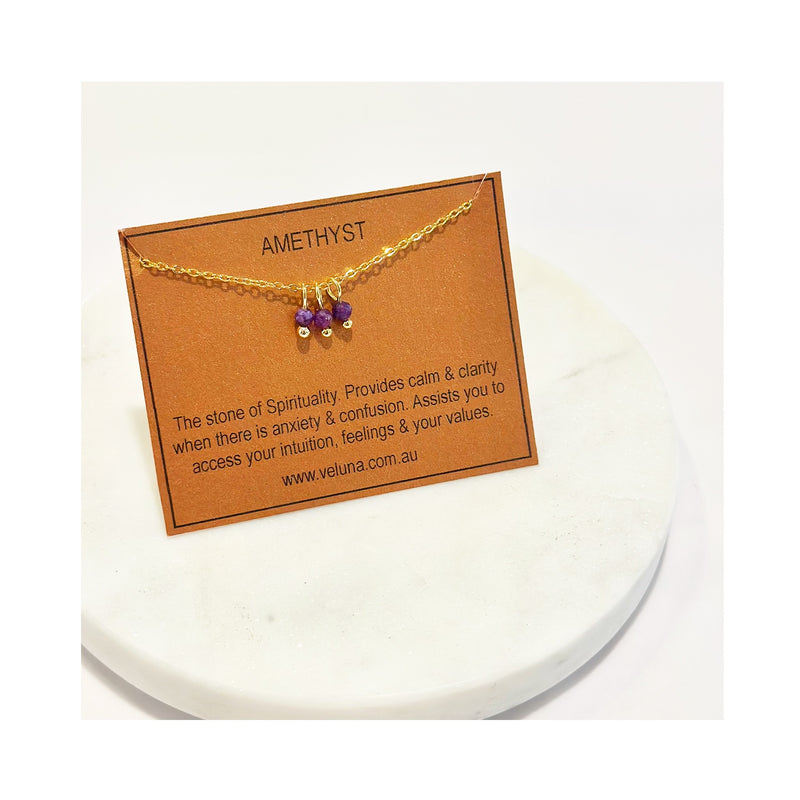 Necklace Golden Age Birthstone February - Amethyst