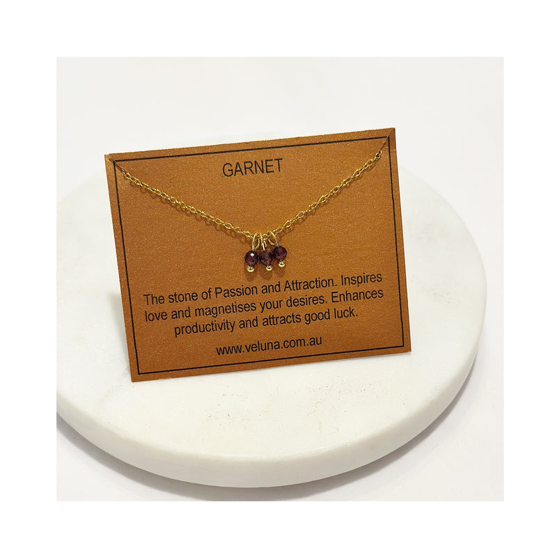 Necklace Golden Age Birthstone January - Garnet
