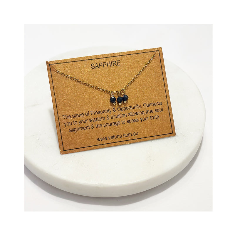 Necklace Golden Age Birthstone September - Sapphire
