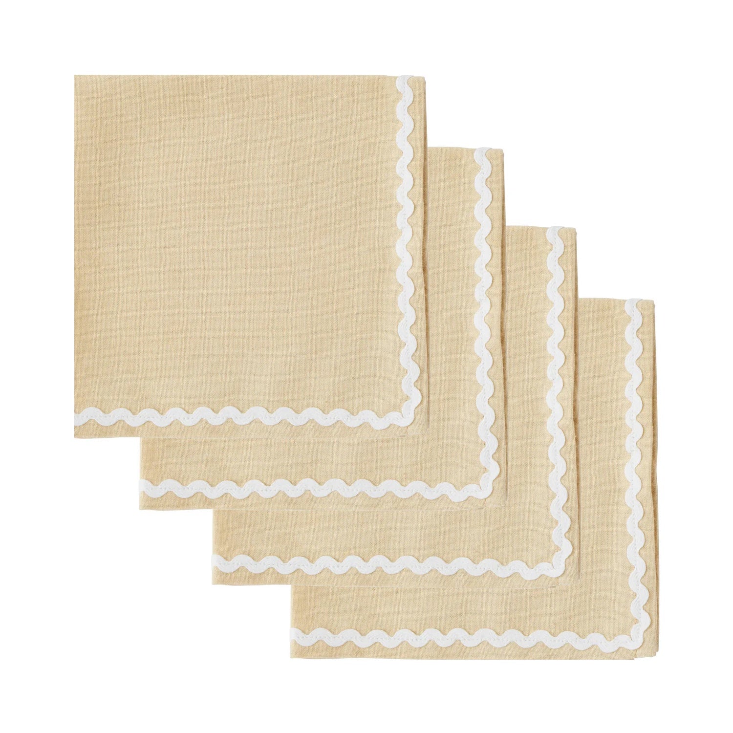Napkin Set 4 Orla - Butter/Ivory