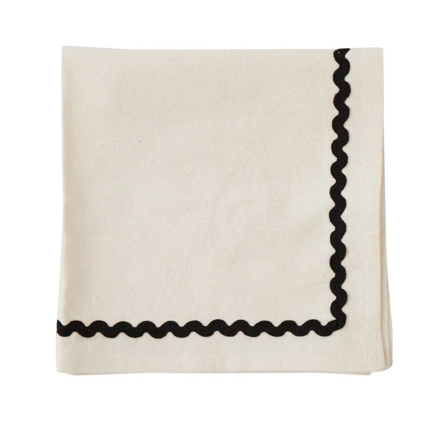 Napkins Set 4 Orla - Ivory/Black