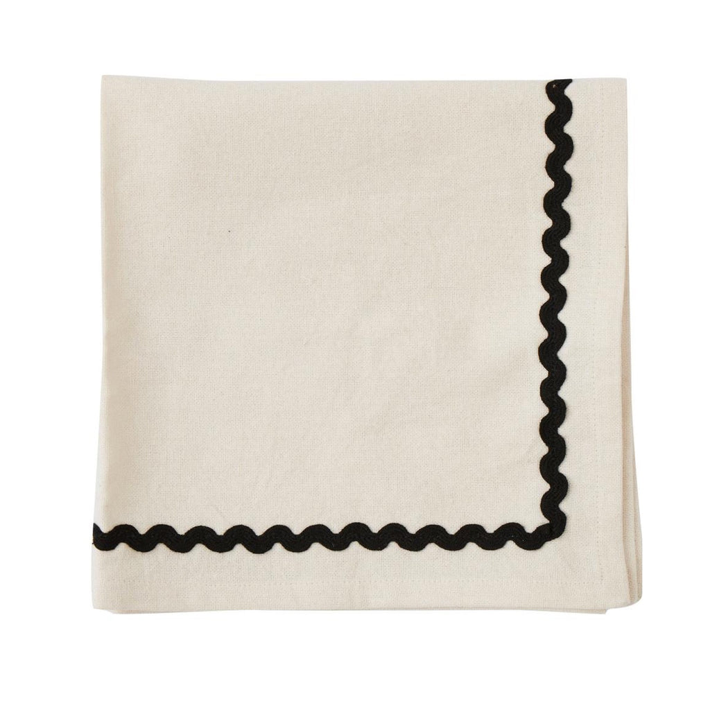 Napkins Set 4 Orla - Ivory/Black