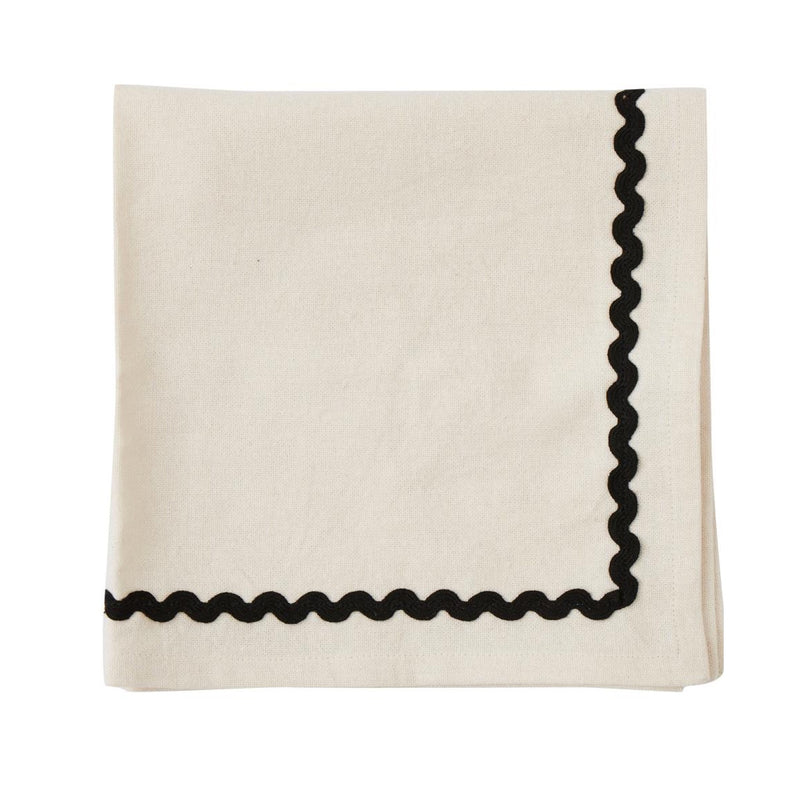Napkins Set 4 Orla - Ivory/Black