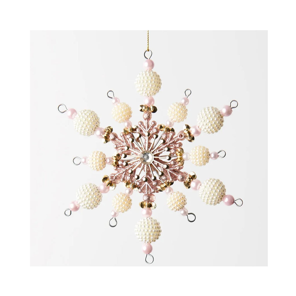 Ornament Snowflake - Ivory Pink