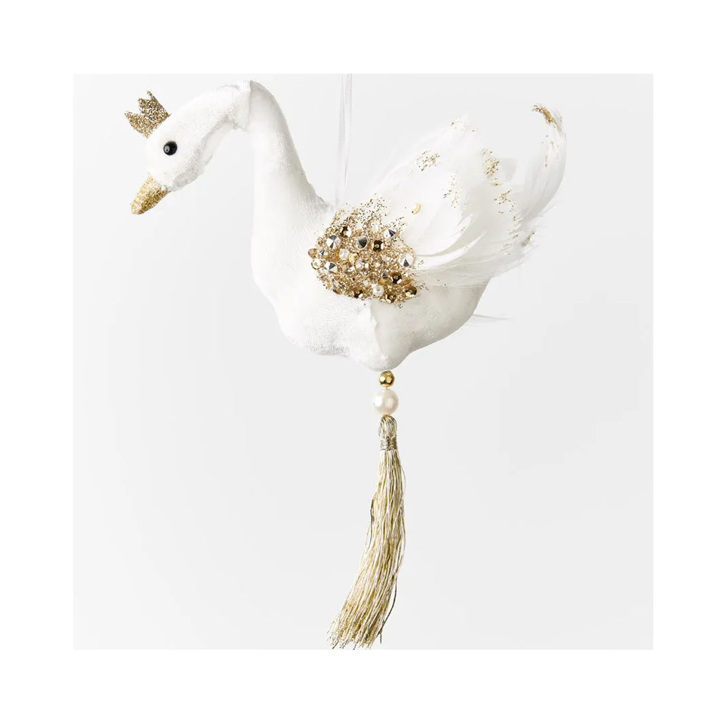 Ornament Swan - White Gold