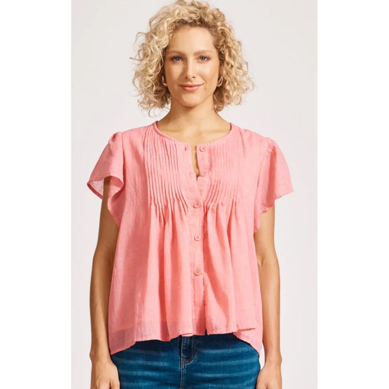 Top Orsula Button - Cameo