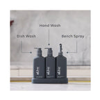 Kitchen Trio Dishwashing Liquid, Hand Wash & Bench Spray - Blue