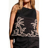 Top Palm Embroidery - Black