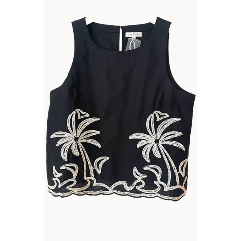 Top Palm Embroidery - Black