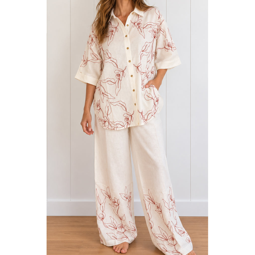 Pant Paloma Embroidery - Off White