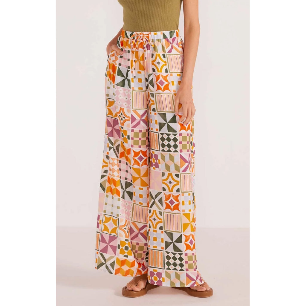 Pant Louisa Wide Leg - Mosaic Geo