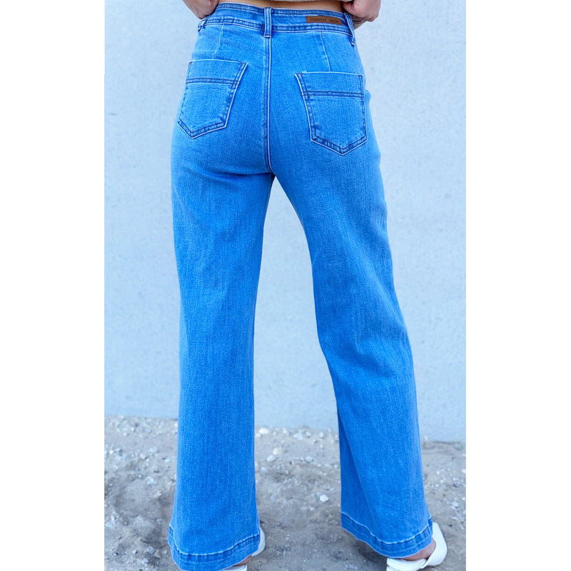 Pant Stitched Panel Jeans - Light Wash