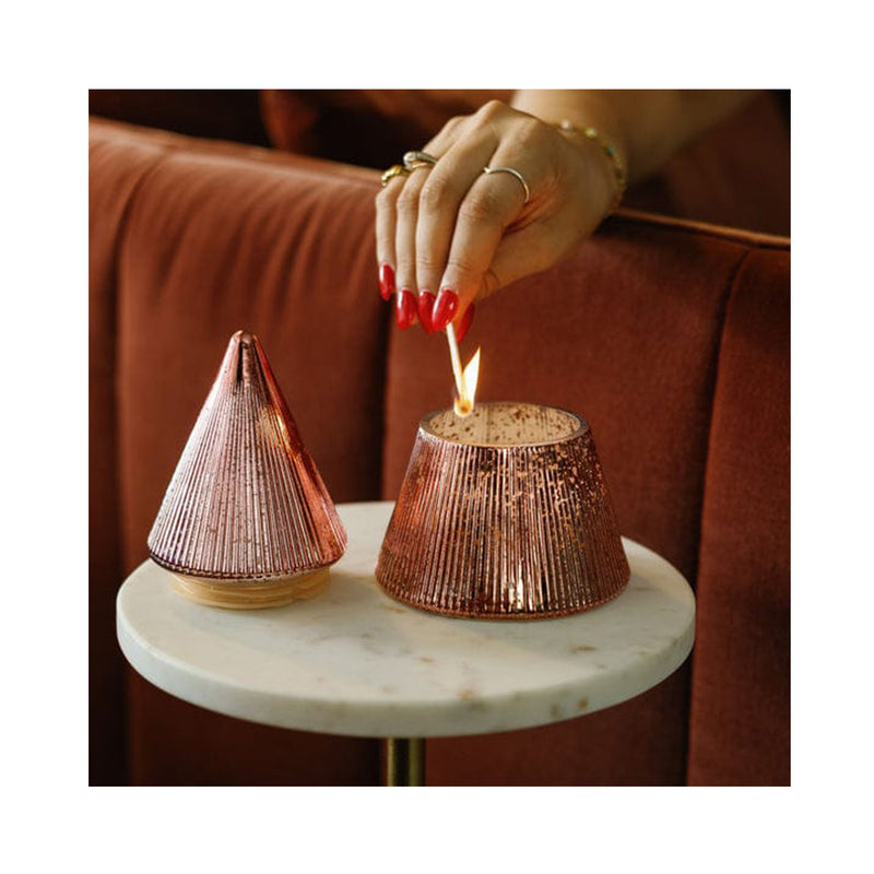 Candle Xmas Tree Gold - Cypress & Fir