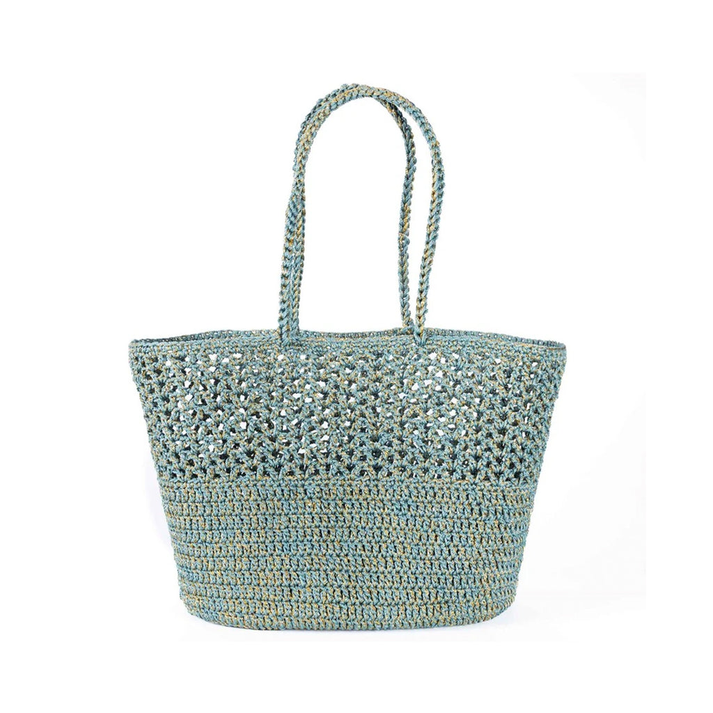 Basket Crochet Romy - Celadon & Gold