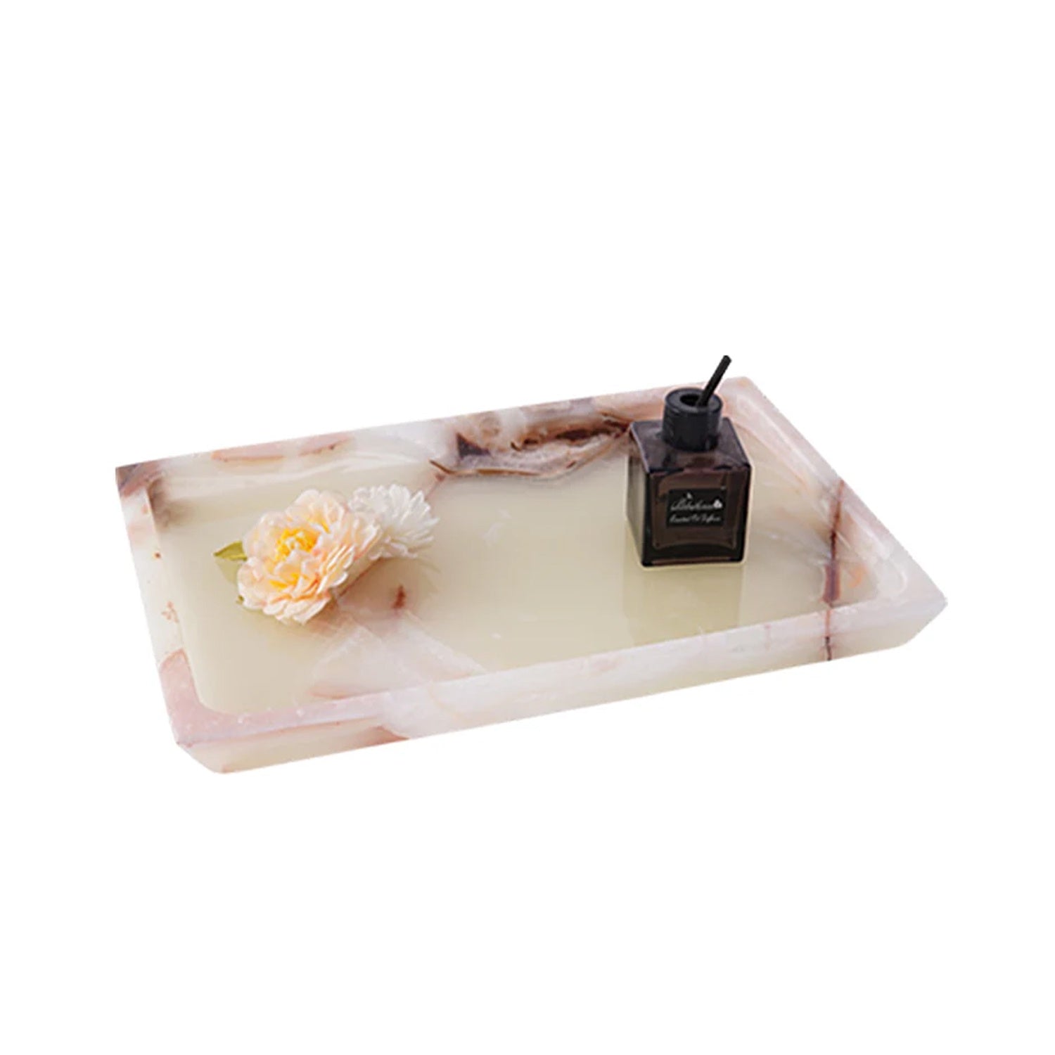 Tray Marble Rectangle - White Onyx