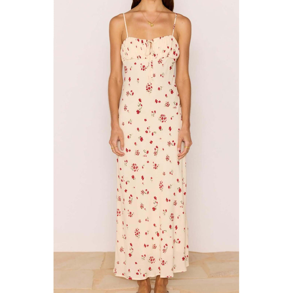 Dress Clemence Bias Midi - Cream Floral
