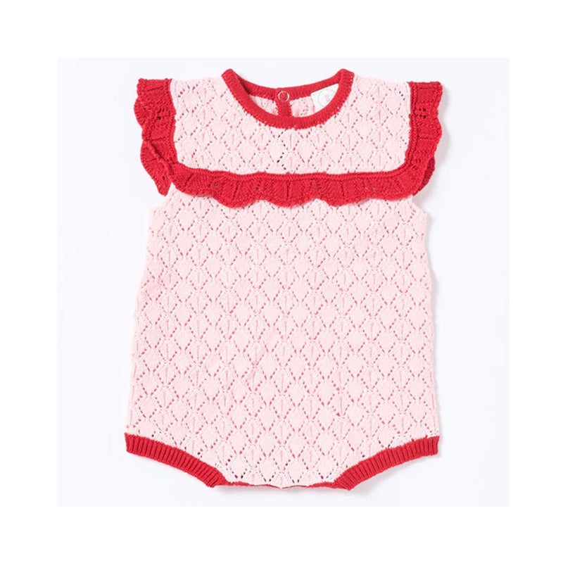 Romper Bella Knit - Pink & Red