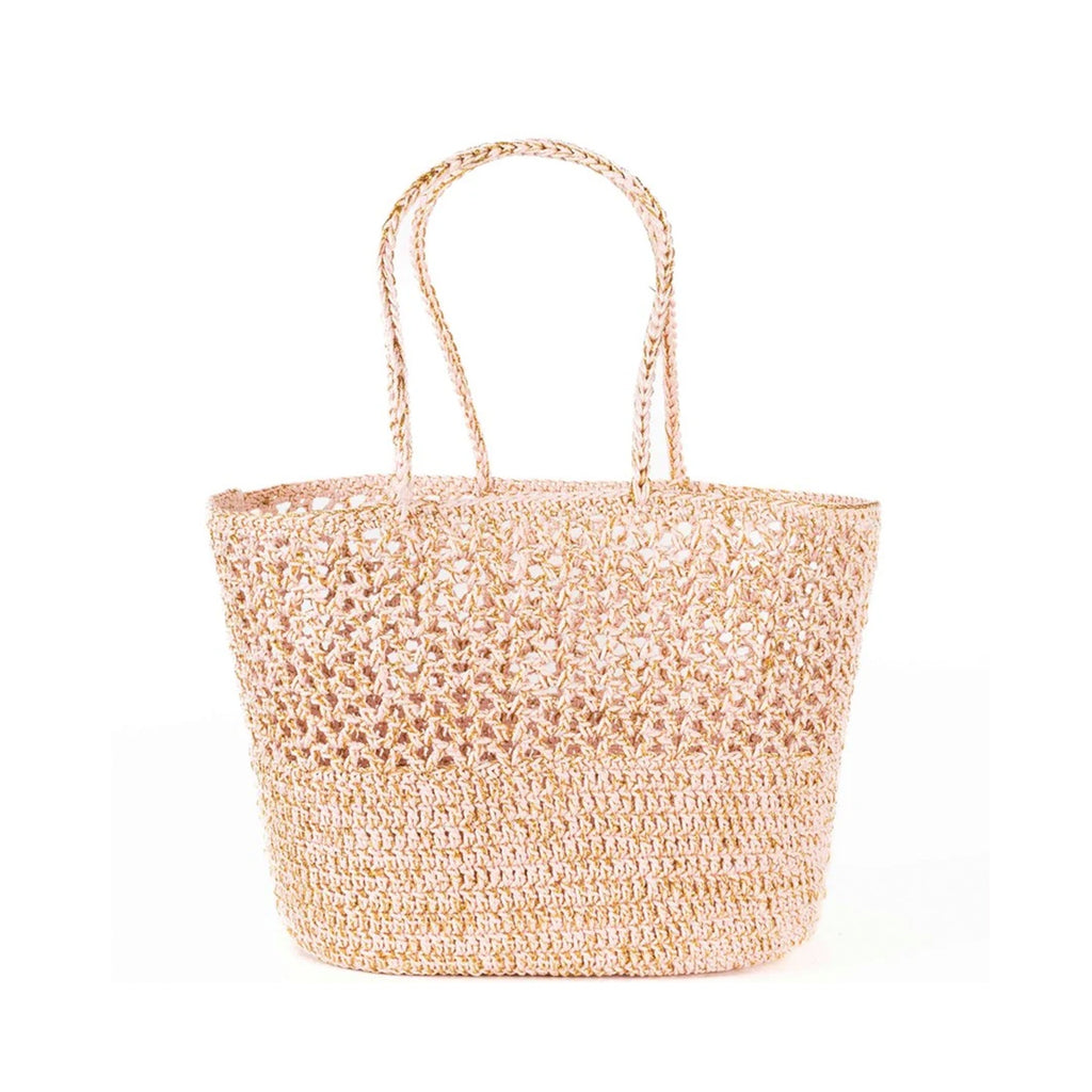 Basket Crochet Romy - Powder Pink & Gold