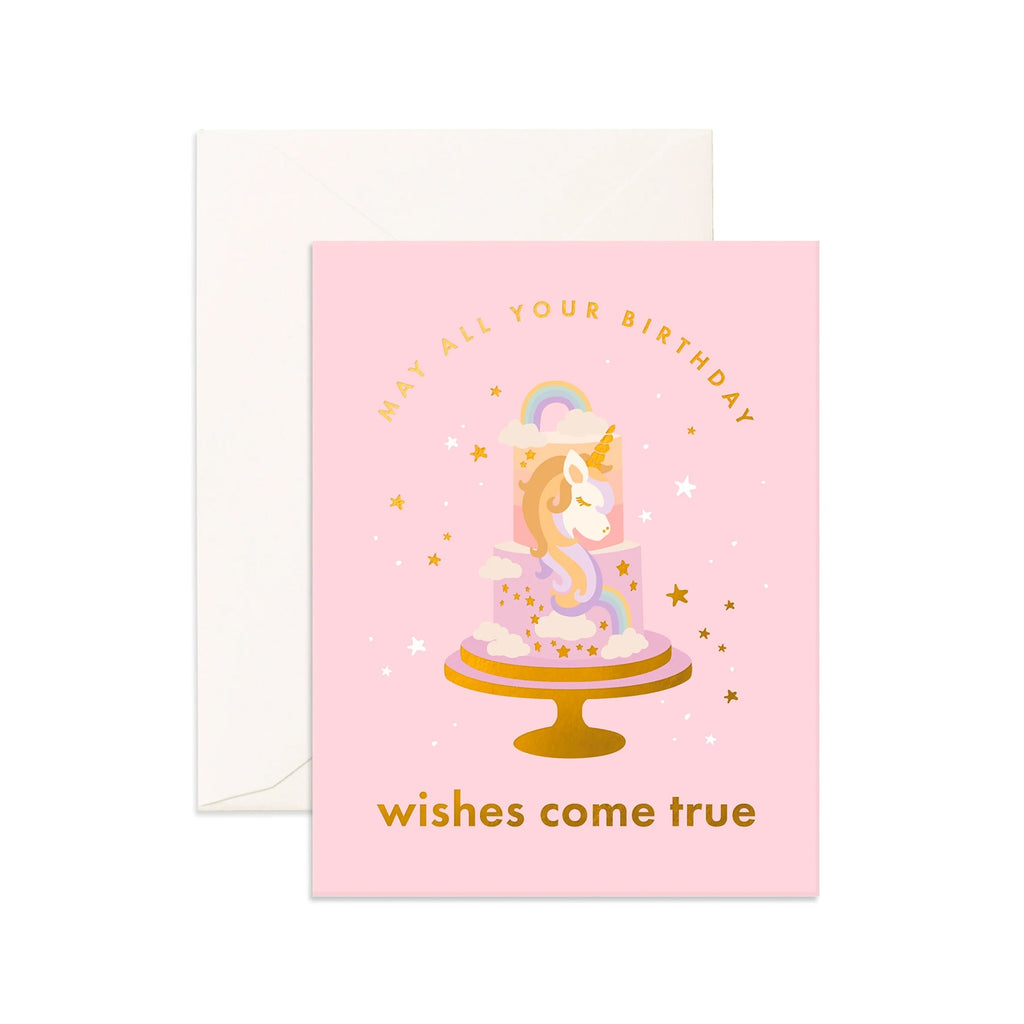 Card Birthday Cake Unicorn Greeting