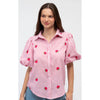 Top Strawberry Shirt - Pink Stripe