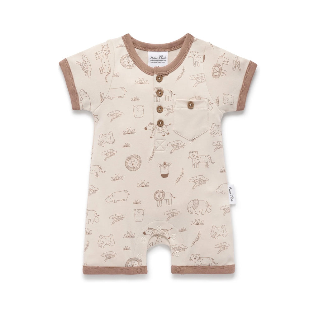 Baby Safari Henley Romper