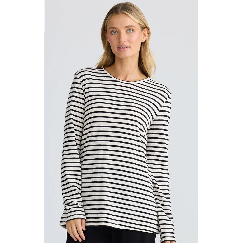 Top Sana LS Black Stripe