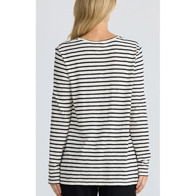 Top Sana LS Black Stripe