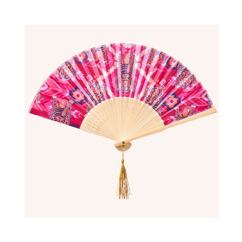 Fan Satin - Ikat Tigers