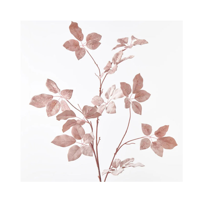Schefflera Leaf Velvet Spray - Light Pink
