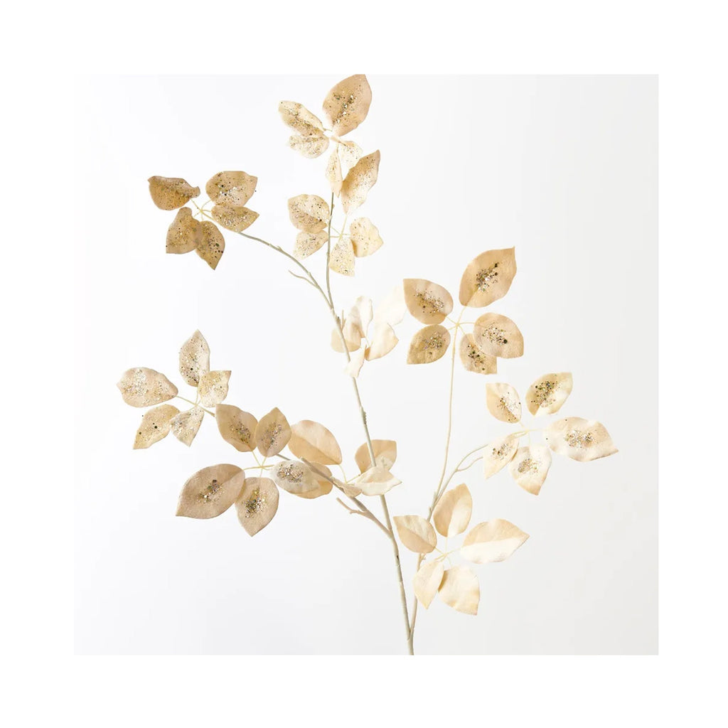 Schefflera Leaf Velvet Spray - Champagne