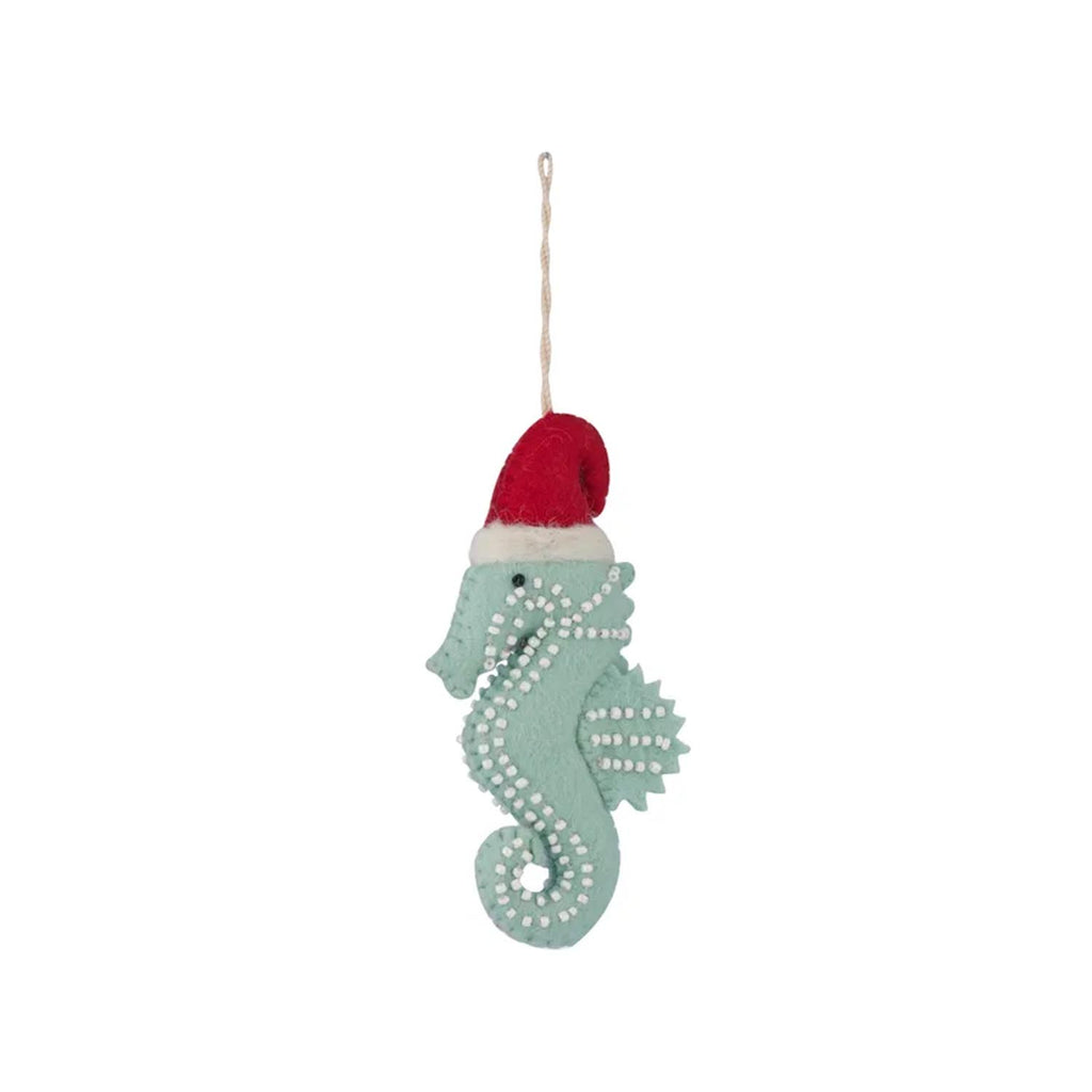 Seahorse Deco Felt 6x2x15cm Blue/Red